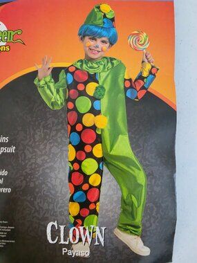 Rubie's Halloween Clown Costume Boys Size 6 Jumpsuit & Hat Circus Party.